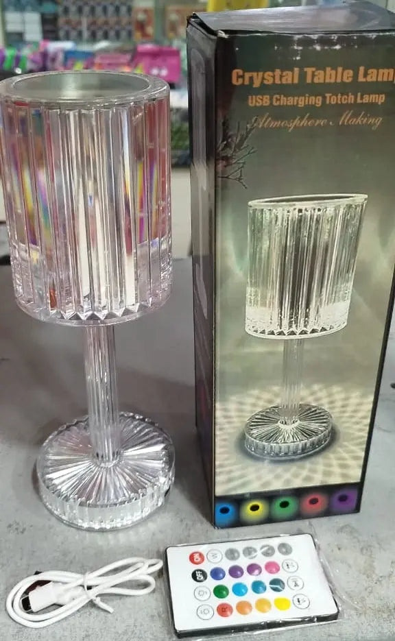 RGB Crystal Touch Table Lamp – LED Night Light with USB Charging Port, 16 Colors, Bedside Lamp for Bedroom, Living Room – Energy-Saving & Durable Gadget Xpres