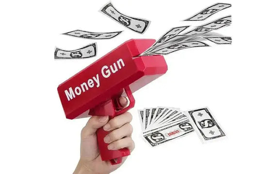 "Rain Money Gun - Red | Paper Money Spray Toy Gun | Fun Party Prop | Wedding & Event Blaster | Safe & Durable Play Money Shooter" Gadget Xpres