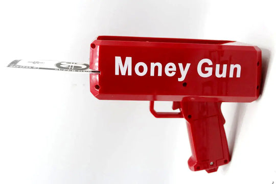 "Rain Money Gun - Red | Paper Money Spray Toy Gun | Fun Party Prop | Wedding & Event Blaster | Safe & Durable Play Money Shooter" Gadget Xpres