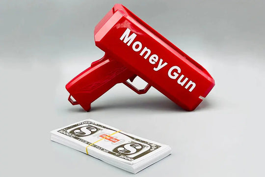"Rain Money Gun - Red | Paper Money Spray Toy Gun | Fun Party Prop | Wedding & Event Blaster | Safe & Durable Play Money Shooter" Gadget Xpres