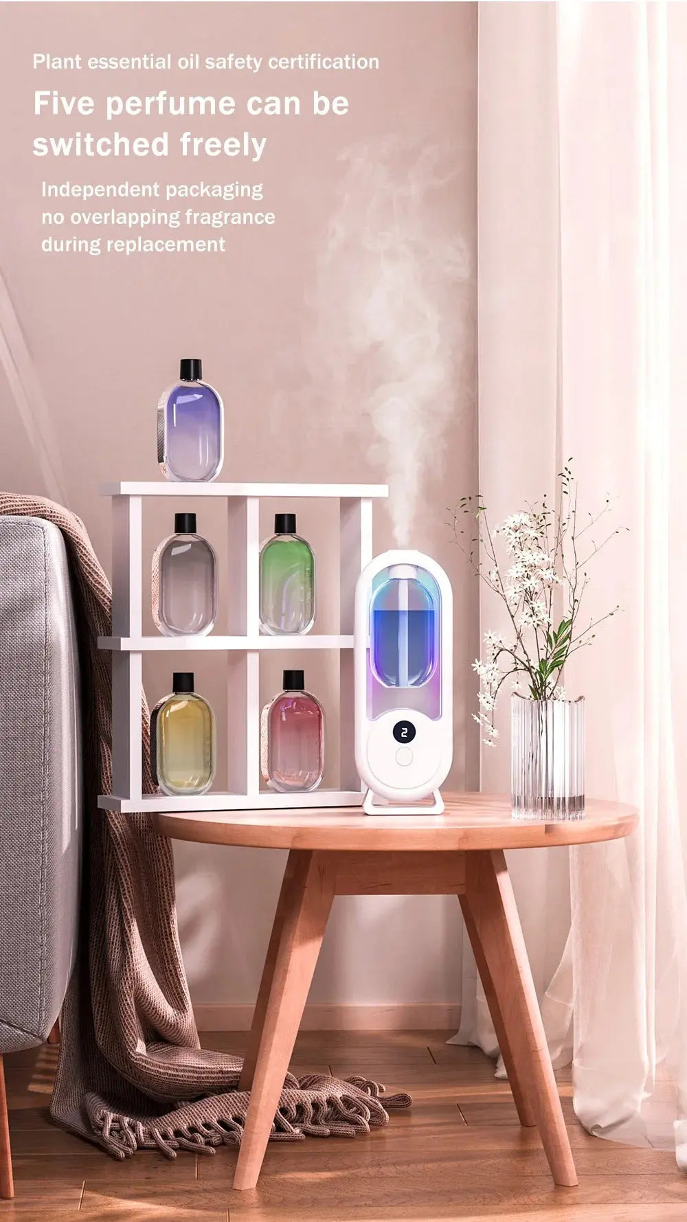 Rechargeable 5-Mode Aromatic Diffuser - 50ml Essential Oil Air Freshener for Home, Car, Bedroom Gadget Xpres