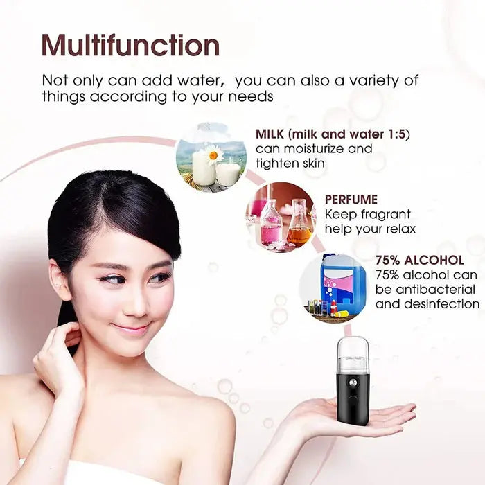 Rechargeable Mini Nano Face Steamer & Sprayer – Portable Facial Mist Machine for Glowing Skin (Random Color) – Best for Home & Travel Gadget Xpres