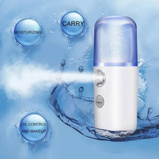 Rechargeable Mini Nano Face Steamer & Sprayer – Portable Facial Mist Machine for Glowing Skin (Random Color) – Best for Home & Travel Gadget Xpres