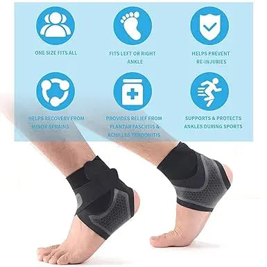 Right Foot Ankle Brace for Sprained Ankle – Adjustable Support Wrap for Men & Women – Breathable, Stabilizes Ligaments, Prevents Re-Injury – 1 Pcs Gadget Xpres