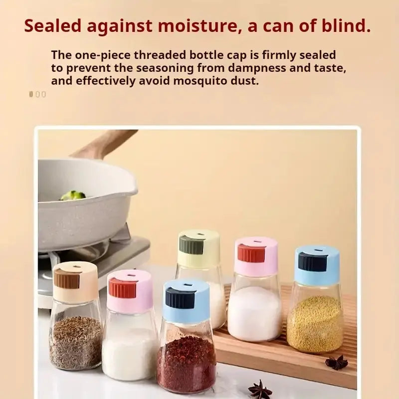 Sealed Glass Spice Jar – Salt & Pepper Dispenser Bottle (180ml) | Press Control, Durable & Leak-Proof | Random Color – Ideal for Pakistani Kitchens Gadget Xpres