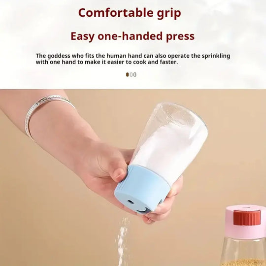 Sealed Glass Spice Jar – Salt & Pepper Dispenser Bottle (180ml) | Press Control, Durable & Leak-Proof | Random Color – Ideal for Pakistani Kitchens Gadget Xpres