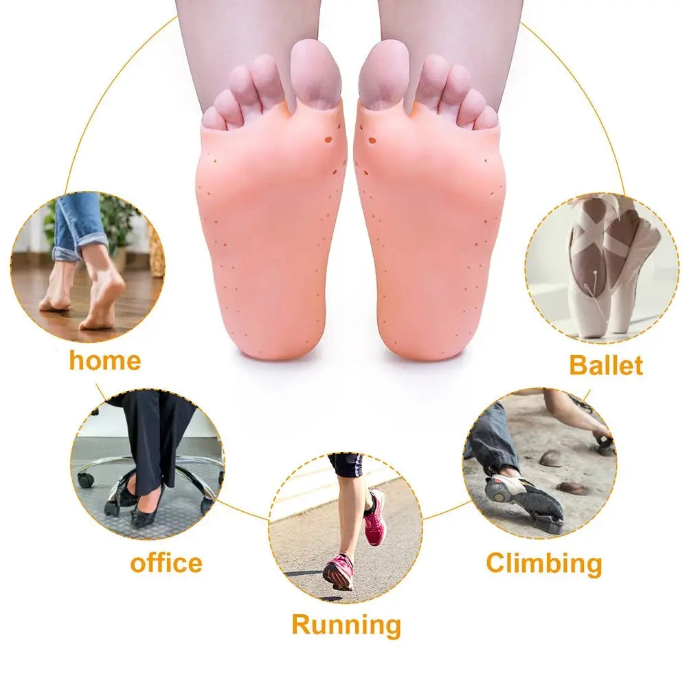 "Silicone Gel Moisturizing Socks for Cracked Feet – Non-Slip Breathable Foot Care Socks for Soft Heels (Pair)" Gadget Xpres