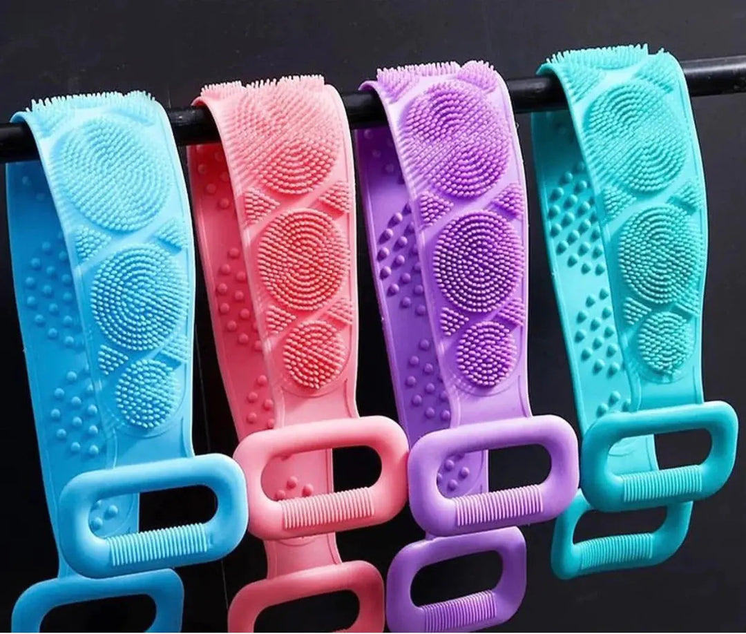 Single Side Bath Towel Scrubber | Silicone Back Scrubber for Bathing (Random Color) | Long Lasting & Hygienic Gadget Xpres