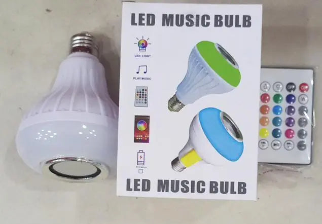 Smart LED Light Bulb with Bluetooth Speaker & Remote Control - Multicolor Mood Lighting & Wireless Music for Home Gadget Xpres