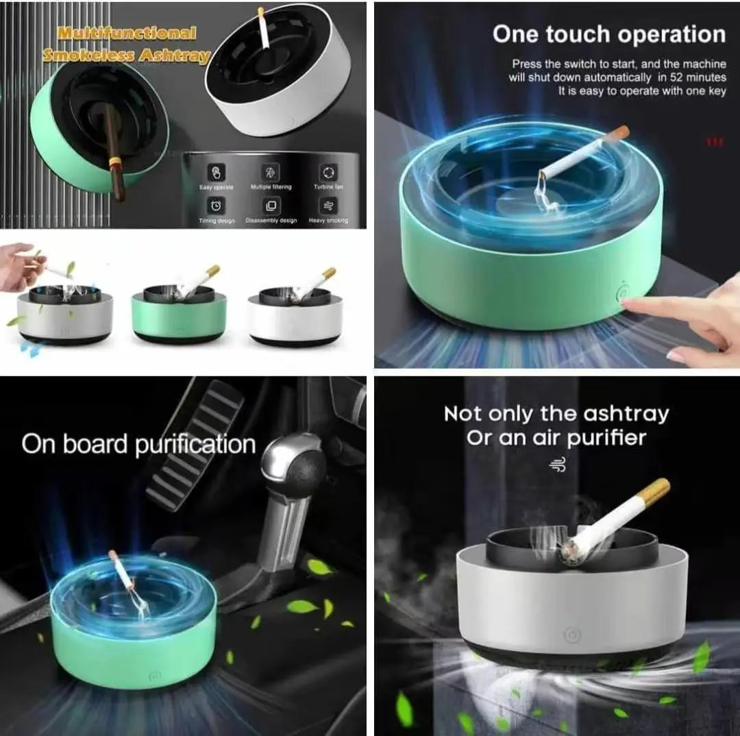 Smokeless Ashtray with Air Purifier – Multipurpose, Anti-Smoke, Odor Remover, Rechargeable | Best for Home, Office & Car | Random Colors – Gadget Xpres Pakistan Gadget Xpres