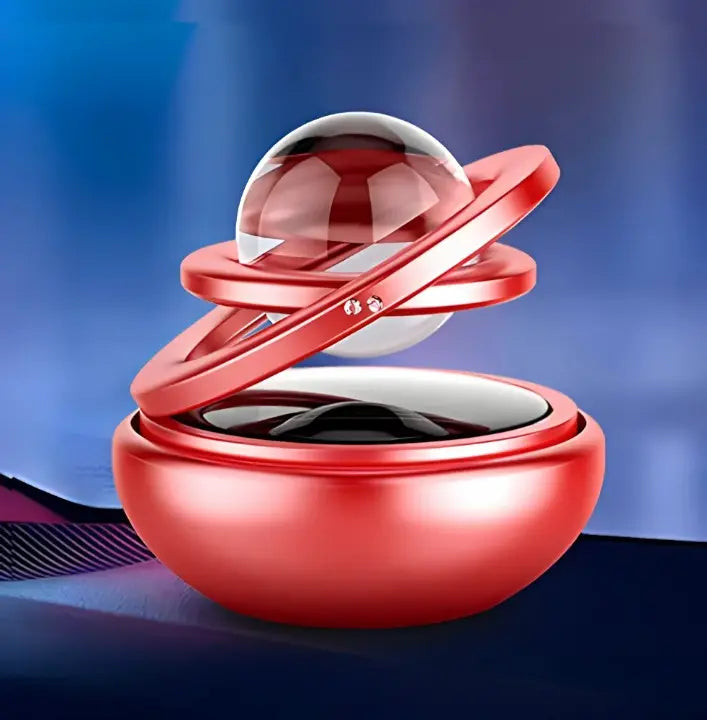 Solar Car Air Freshener - Rotating Double Ring Dashboard Decor, Auto Air Purifier | Best Quality (Random Color) | Gadget Xpres Gadget Xpres