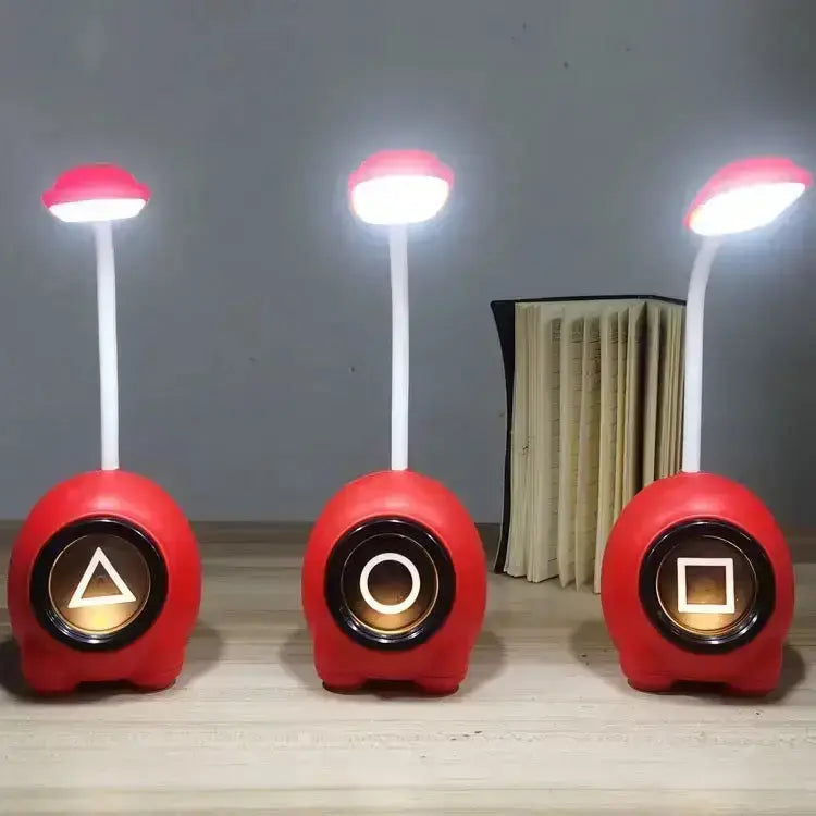 Squid Game USB Table Lamp – Red LED Reading Light, Portable Night Light for Kids & Study – Gift Idea (1 PC) Gadget Xpres