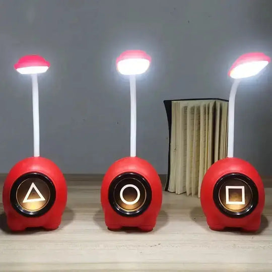 Squid Game USB Table Lamp – Red LED Reading Light, Portable Night Light for Kids & Study – Gift Idea (1 PC) Gadget Xpres