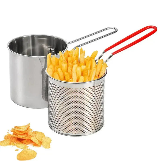 Stainless Steel Deep Fryer Pot with Basket - 12ML Capacity for Frying, Boiling & Baking - Home Kitchen Essential Gadget Xpres