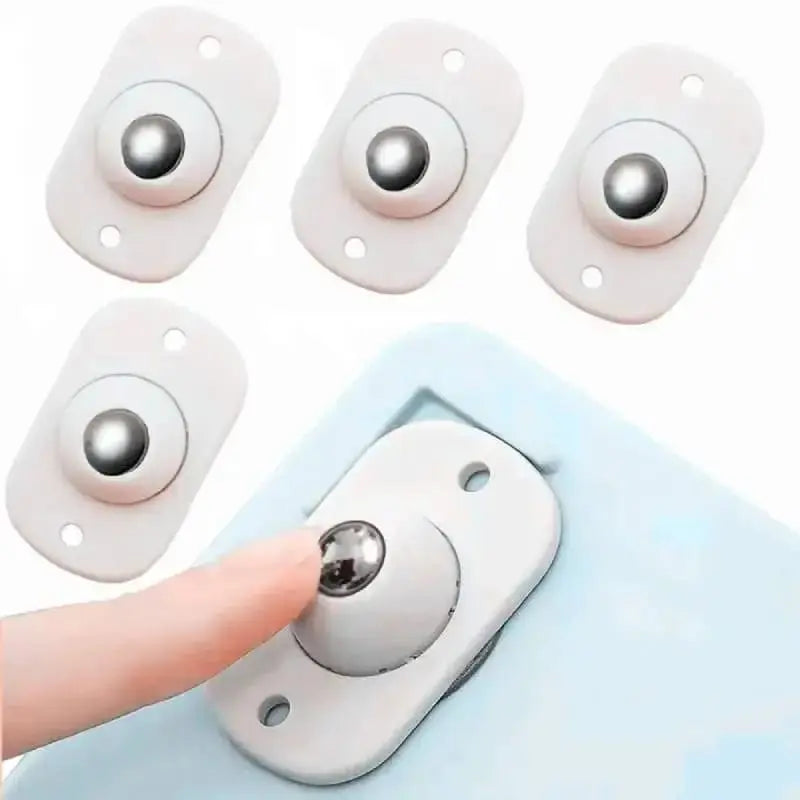 Stainless Steel Mini Swivel Wheels (4pcs) – 360° Rotation for Furniture, Bins & Storage Boxes – Heavy Duty Castors Gadget Xpres