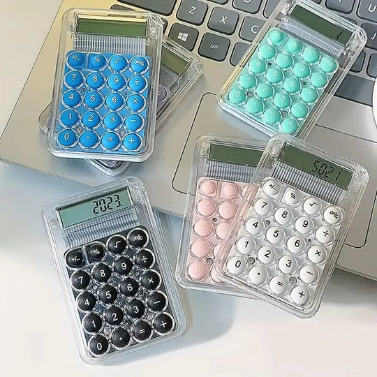 Student Calculator - 8-Digit Large LCD Screen, Soft Silicone Buttons (Random Color) - School Supplies, Office Use Gadget Xpres