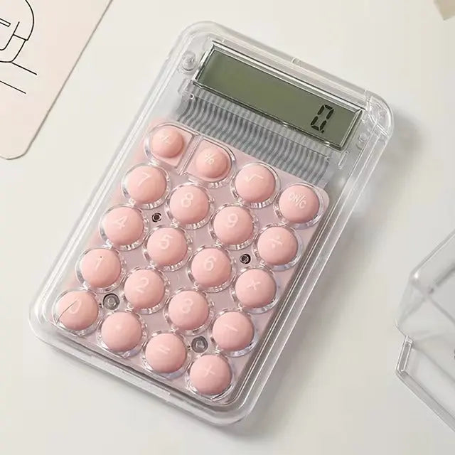 Student Calculator - 8-Digit Large LCD Screen, Soft Silicone Buttons (Random Color) - School Supplies, Office Use Gadget Xpres