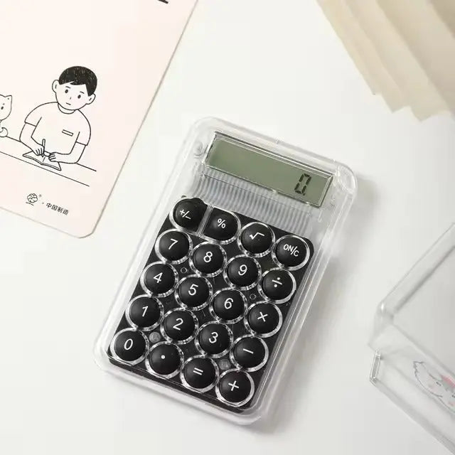 Student Calculator - 8-Digit Large LCD Screen, Soft Silicone Buttons (Random Color) - School Supplies, Office Use Gadget Xpres