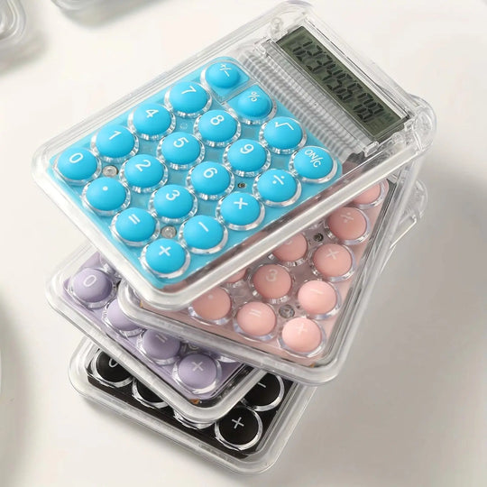 Student Calculator - 8-Digit Large LCD Screen, Soft Silicone Buttons (Random Color) - School Supplies, Office Use Gadget Xpres