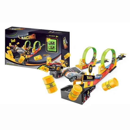 "Tracker Racing Car Set – 360° Rotating Loop Tracks | High-Speed Toy Cars for Kids | Durable & Exciting Race Track Game – Best Gift for Boys & Girls" Gadget Xpres