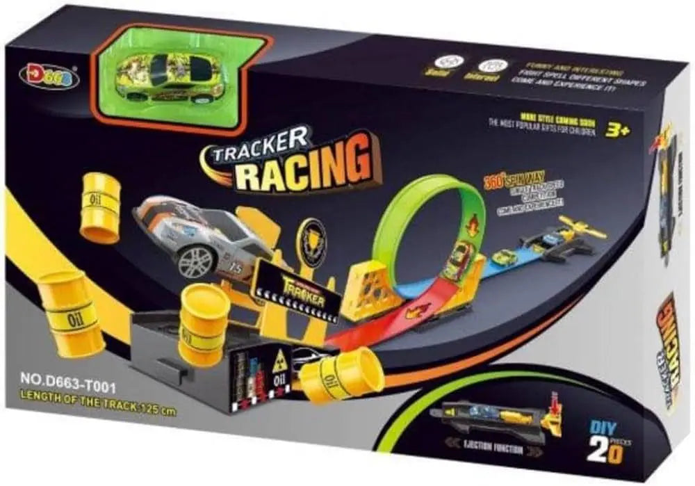 "Tracker Racing Car Set – 360° Rotating Loop Tracks | High-Speed Toy Cars for Kids | Durable & Exciting Race Track Game – Best Gift for Boys & Girls" Gadget Xpres