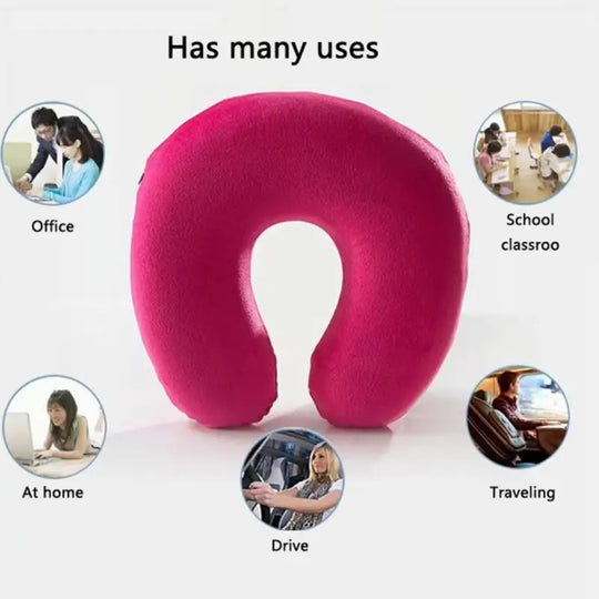 U-Shaped Travel Neck Pillow – Ultra Soft & Comfortable for Airplane, Car, Office – Lightweight & Portable (Random Color) – Best Gift for Family Gadget Xpres