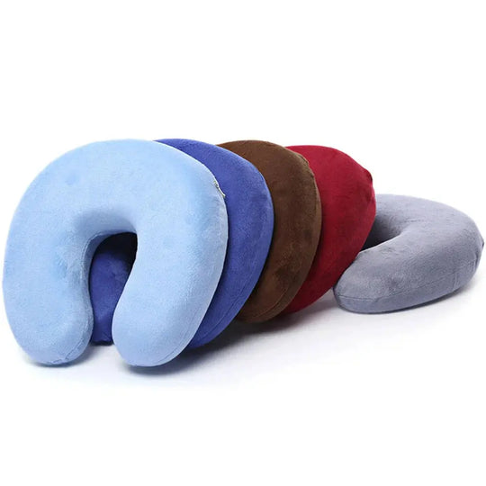 U-Shaped Travel Neck Pillow – Ultra Soft & Comfortable for Airplane, Car, Office – Lightweight & Portable (Random Color) – Best Gift for Family Gadget Xpres