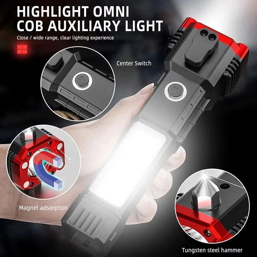 "Versatile 10,000LM LED Flashlight – Rechargeable, Waterproof, Zoomable – Best for Home, Camping & Emergencies in Pakistan" Gadget Xpres