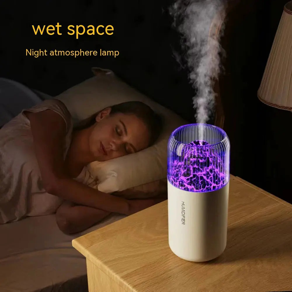Volcano USB Mini Air Humidifier – Car & Home Aroma Diffuser, Essential Oil Purifier, Colorful Night Light (Random Color) – Portable & USB-Powered Gadget Xpres