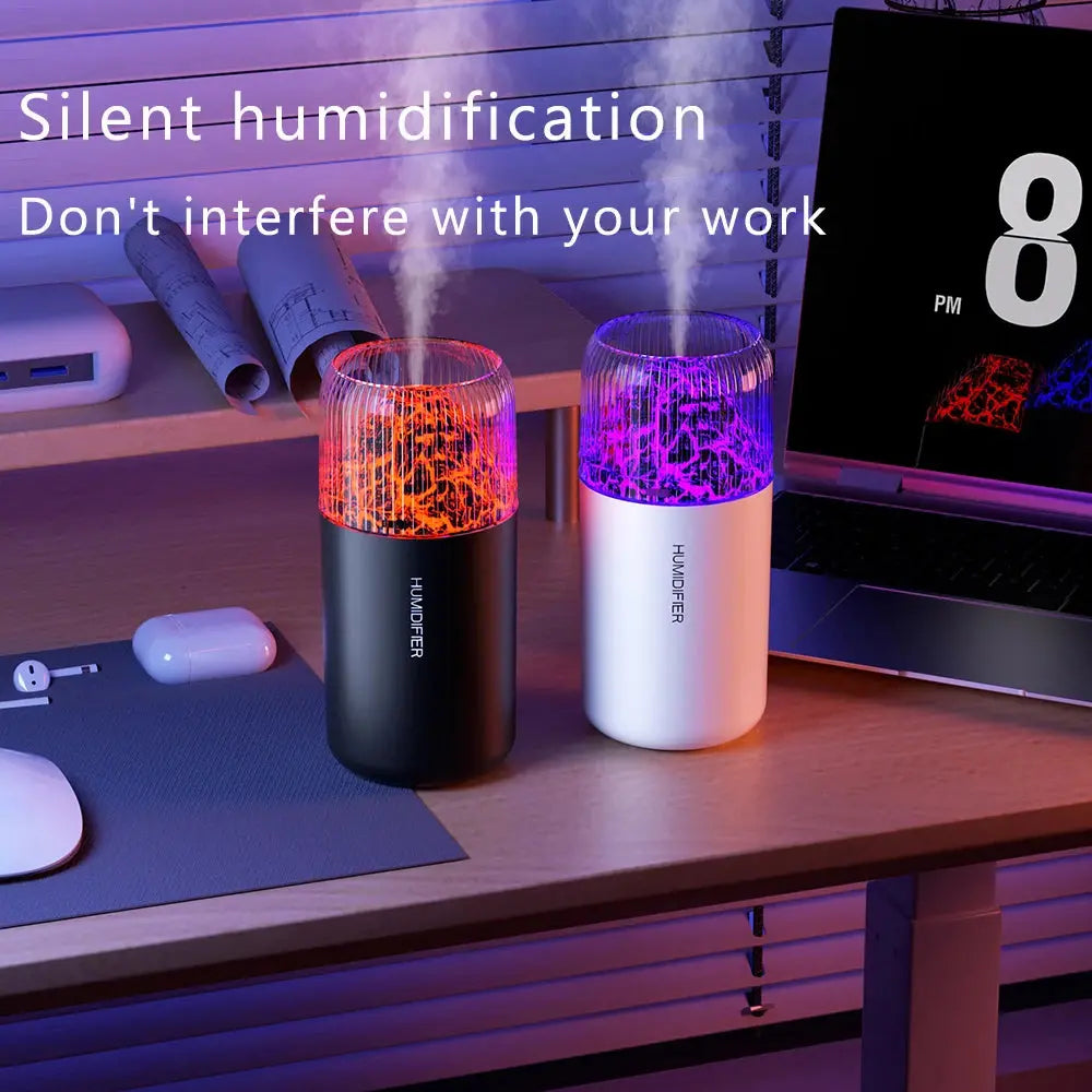 Volcano USB Mini Air Humidifier – Car & Home Aroma Diffuser, Essential Oil Purifier, Colorful Night Light (Random Color) – Portable & USB-Powered Gadget Xpres