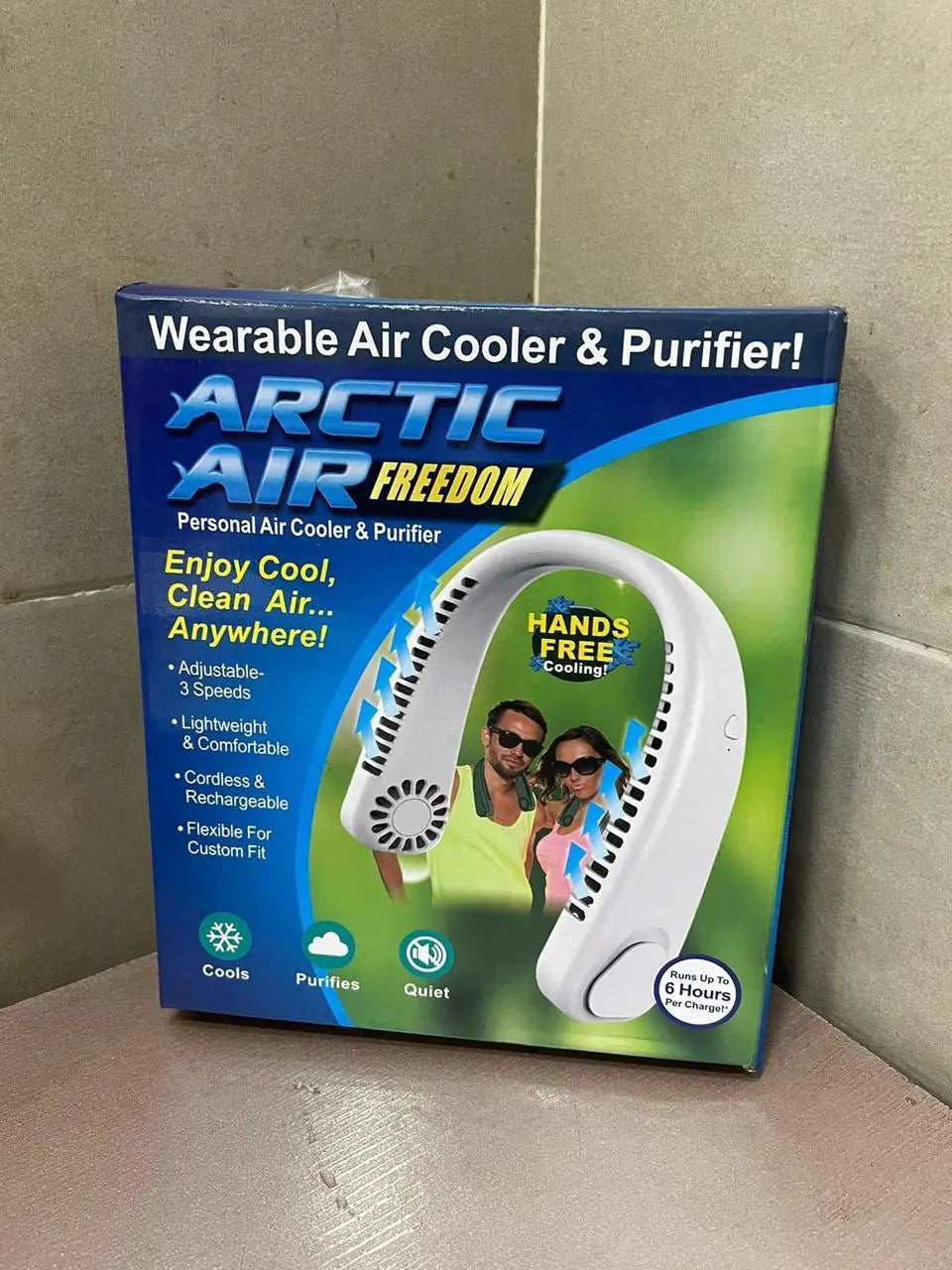 Wearable Neck Fan | 3-Speed USB Rechargeable Portable Cooler | Hands-Free Personal Mini Fan for Summer | Outdoor & Indoor Use (Random Color) - Best for Pakistan Weather Gadget Xpres